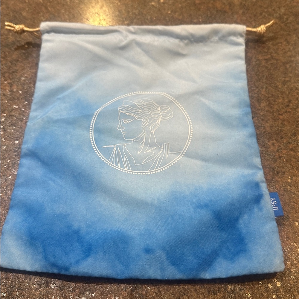 Ipsy Cosmetic Makeup Glam Bag Plus Blue Greek Goddesses Gold